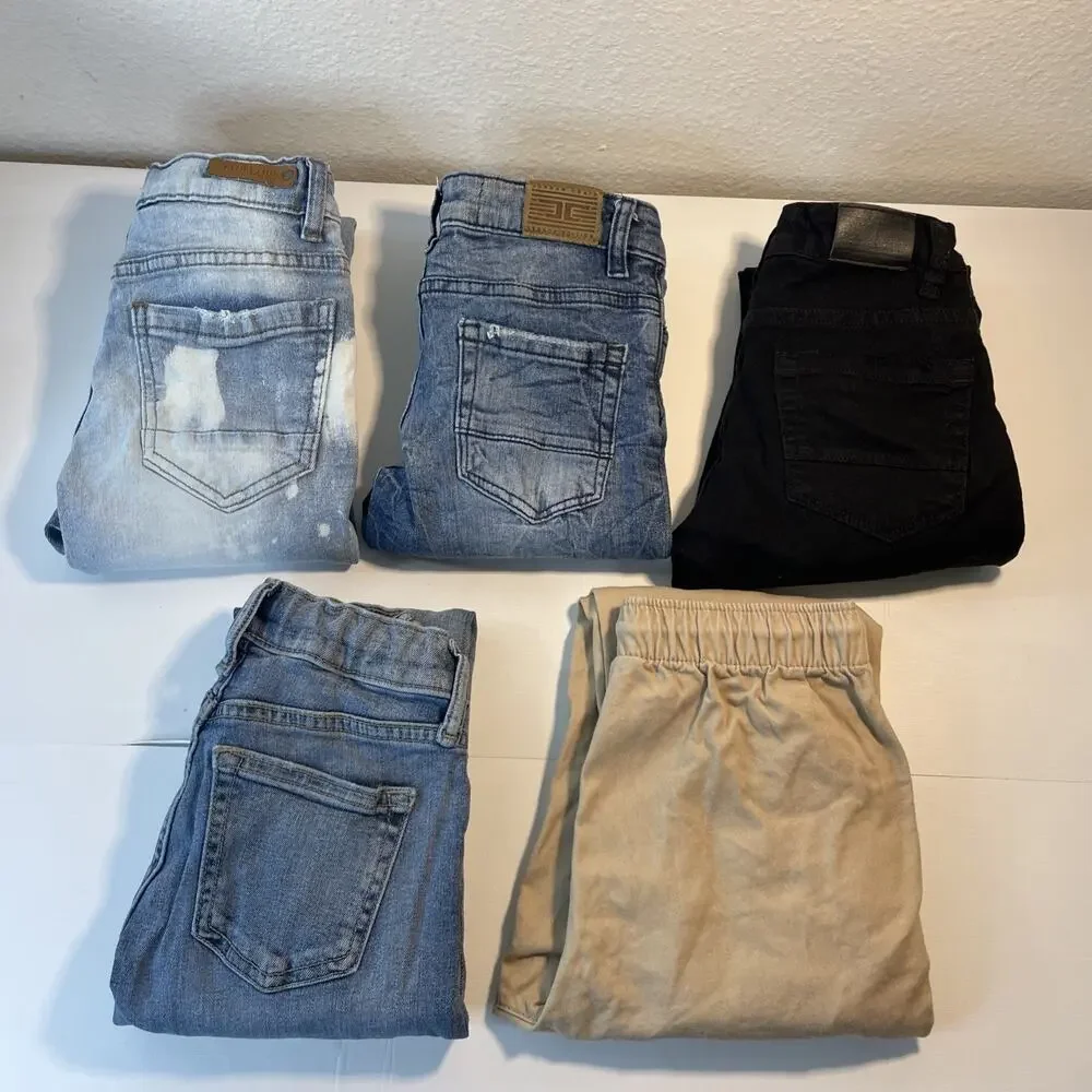 Boys Size 6 Clothing Lot 5 Pairs Jeans Pants Distressed Denim Jordan Craig